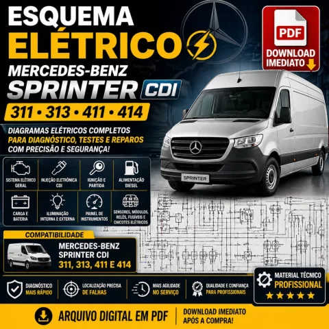 Esquema Elétrico Completo – Mercedes-Benz Sprinter CDI 311, 313, 411 e 414 | PDF Download Imediato
