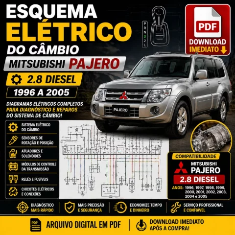 Esquema Elétrico do Câmbio – Mitsubishi Pajero 2.8 (1996 a 2005) | PDF Download Imediato
