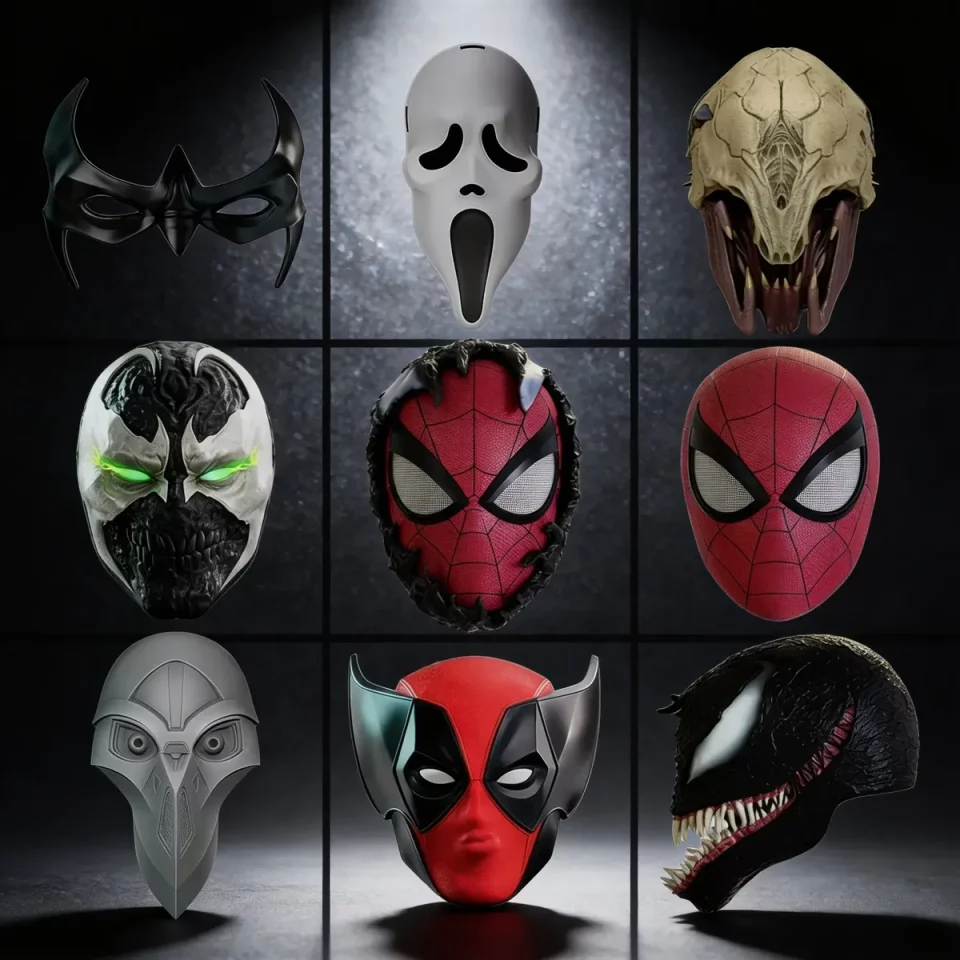 PACK 24GB Máscaras STL para Impressão 3D – Terror, Heróis, Filmes