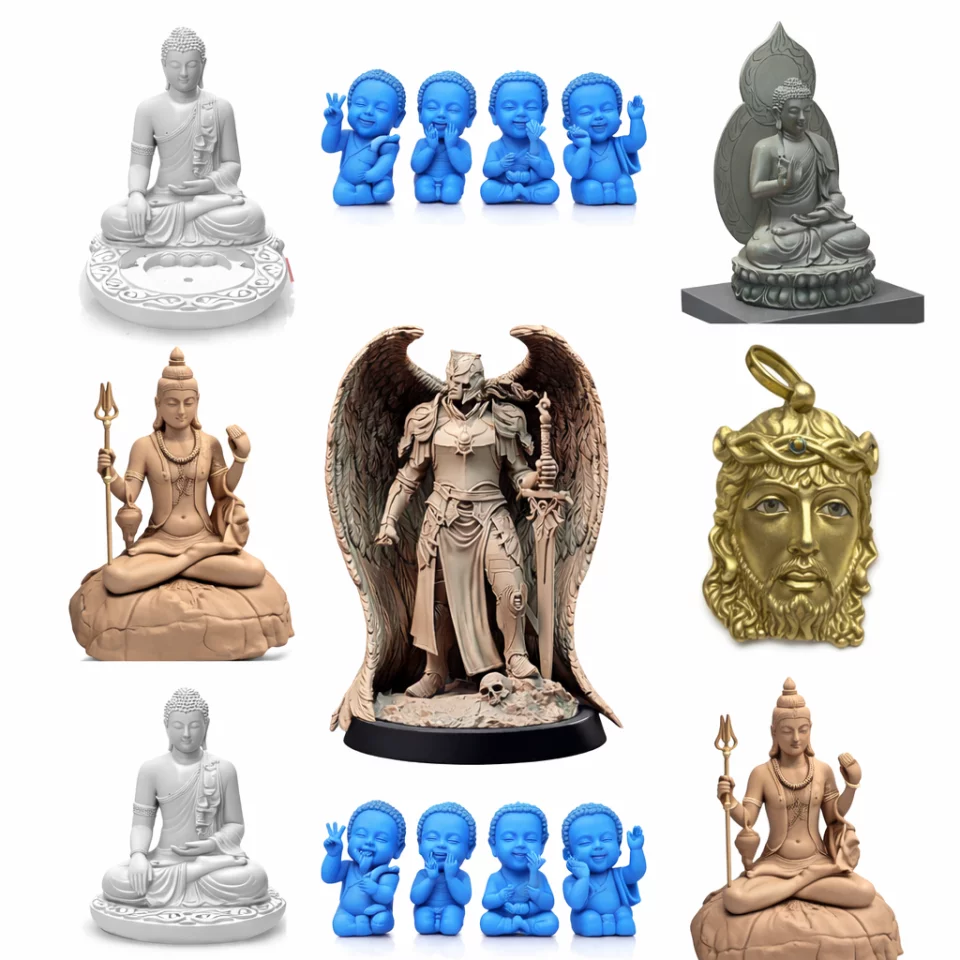 Pack STL para Impressão 3D Religioso – Orixás, Santos, Hinduísmo e Ganesha