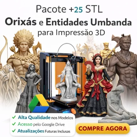 Pack STL Umbanda para Impressão 3D – Orixás e Entidades