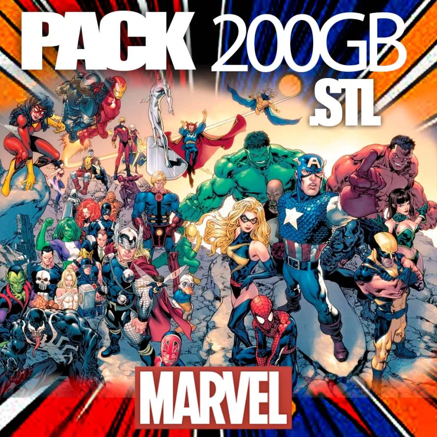 Mega Pack STL Marvel 200GB+ | Coleção Completa de Heróis e Vilões para Impressão 3D (Atualizado 2026)