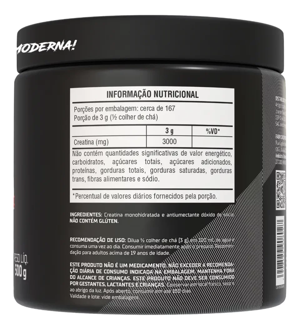 Creatina Monohidratada 500g Suplemento em pó 100% Pura Espartanos Sem sabor