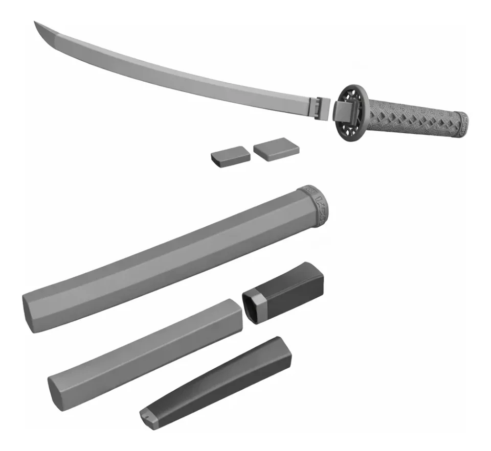 Pack +30 Katanas Dobráveis STL Espadas Retráteis 3D Modelos Exclusivos + Atualizações Grátis