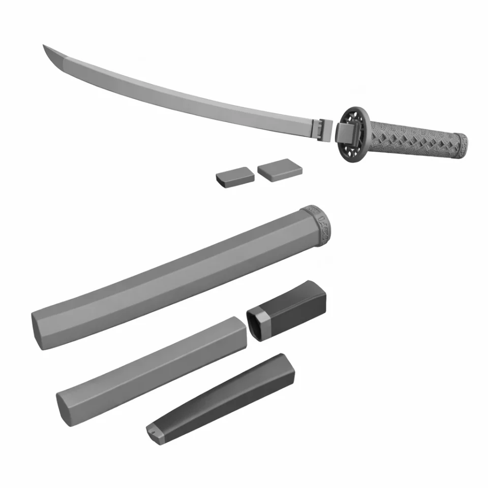 Pack +30 Katanas Dobráveis STL Espadas Retráteis 3D Modelos Exclusivos + Atualizações Grátis