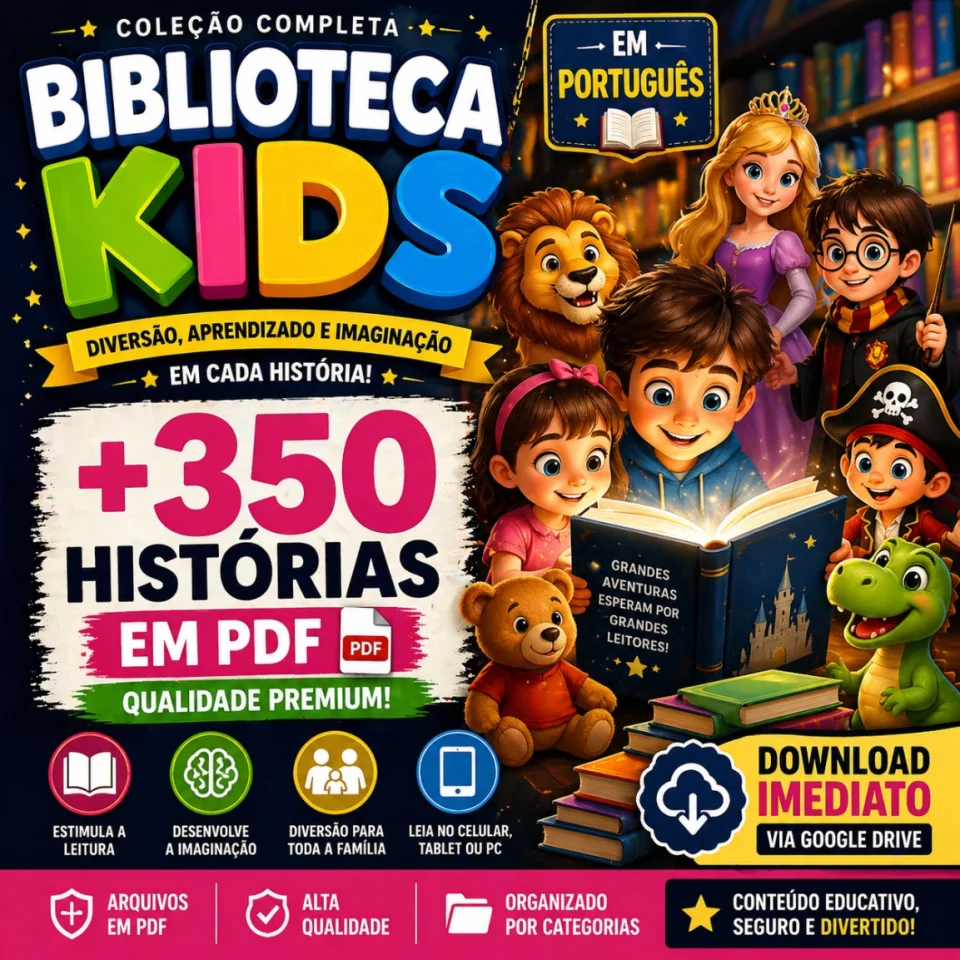 Biblioteca Kids +350 Histórias Infantis em PDF Português | Coleção Completa