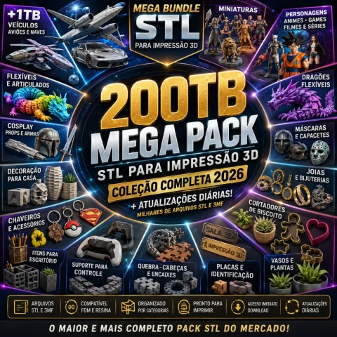 Mega Pacote STL para Impressão 3D 2026 |  Completo + Atualizações Diárias