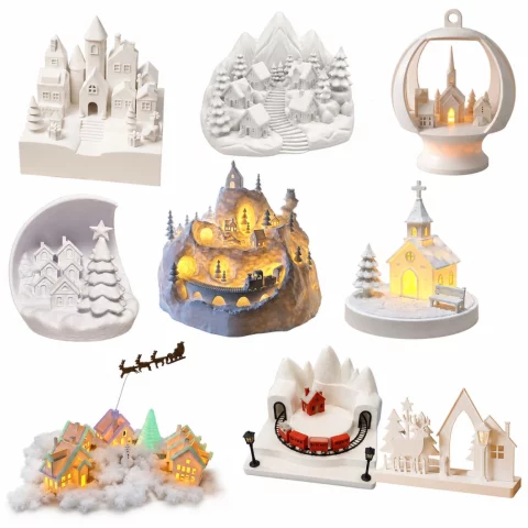 Pacote de arquivos vilas do papai noel para imprimir na impressora 3D