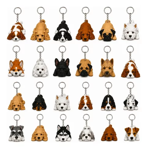 Pack +100 Arquivos STL Chaveiros Cachorros Articulados Flexíveis para Impressão 3D
