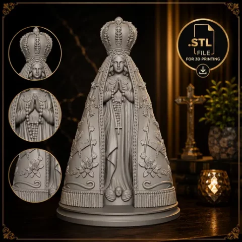 Nossa Senhora Aparecida – Arquivo STL para Impressão 3D