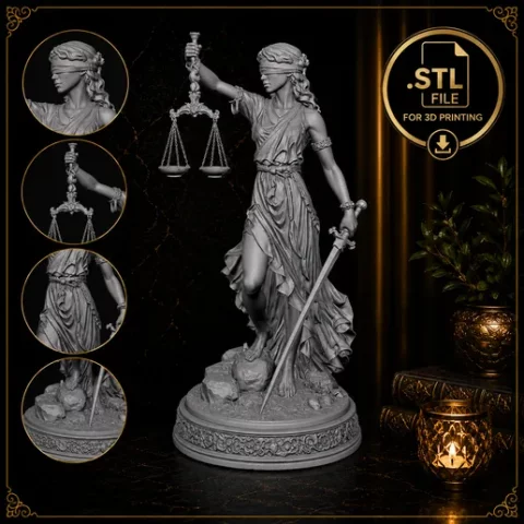 A Dama da Justiça – Arquivo STL para Impressão 3D