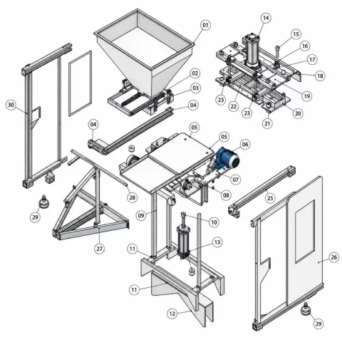 Projeto de Máquina Pneumática de Blocos em PDF