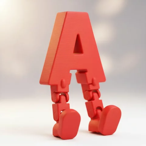 Alfabeto Articulado STL A–Z | Letras com Pernas Móveis para Impressão 3D 2