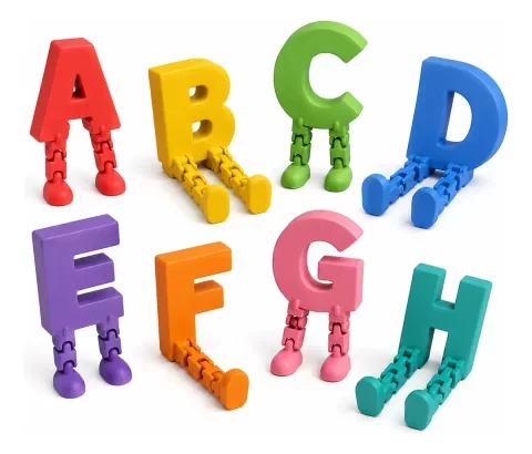 Alfabeto Articulado STL A–Z | Letras com Pernas Móveis para Impressão 3D 7