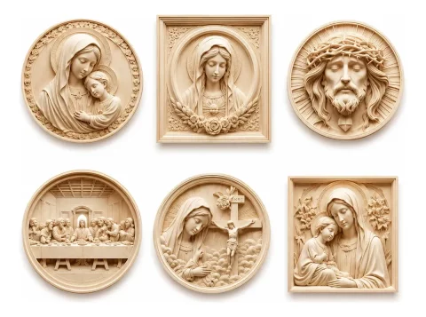 Pacote Premium com +80 Arquivos STL Religiosos Cristãos para CNC Router e Impressão 3D