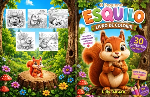 Livro de Colorir O Pequeno Esquilo