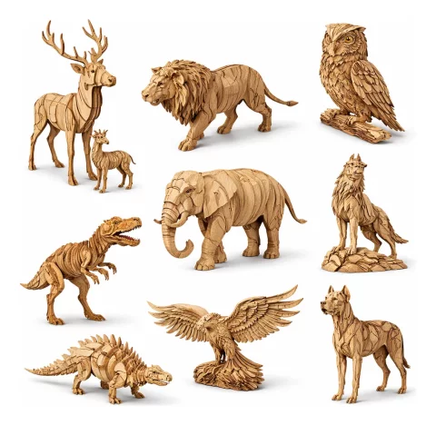 Pacote 235 Arquivos Animais Cnc Laser Cut Svg Dxf 3d 1