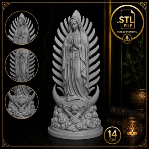 Nossa Senhora de Guadalupe – Arquivo STL para Impressão 3D