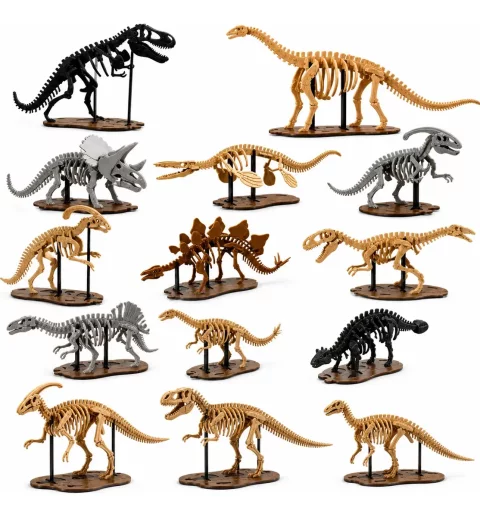 Pack 12 Arquivos STL: Esqueletos de Dinossauro Puzzle (Impressão 3D)