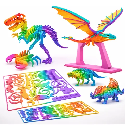 Pack +9 Arquivos STL: Dinossauros 3D Quebra-Cabeça (Estilo Kit Card)