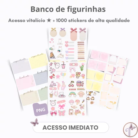 kit completo de stickers em PNG (fundo transparente) - Acesso imediato - Vitalício