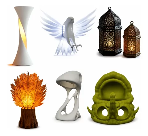 Pack 130 Luminárias STL para Impressão 3D | Modelos Modernos e Decorativos (STL + 3MF) 3