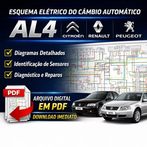 Esquema Elétrico Câmbio Automático AL4 – Citroën, Peugeot e Renault (Manual PDF)