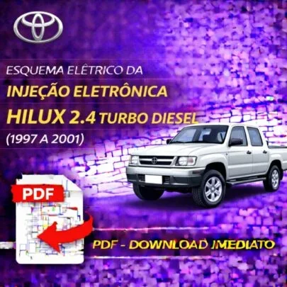 Esquema Elétrico Injeção Eletrônica Toyota Hilux 2.4 Turbo Diesel (1997 a 2001) – PDF