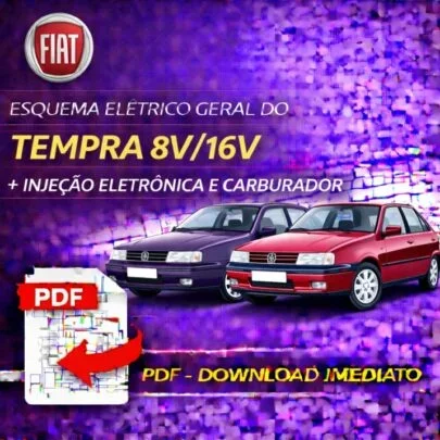 Esquema Elétrico Geral Fiat Tempra 8V e 16V (Injeção Eletrônica e Carburador) – PDF