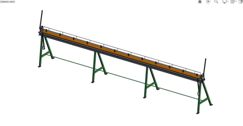 Projeto Viradeira de Calhas 6 Metros – Plantas Técnicas em PDF + DWG + Modelo 3D | Dobradeira Manual para Chapas 2