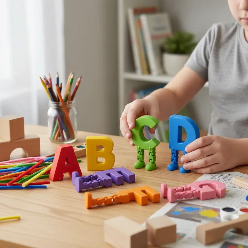 Alfabeto Articulado STL A–Z | Letras com Pernas Móveis para Impressão 3D