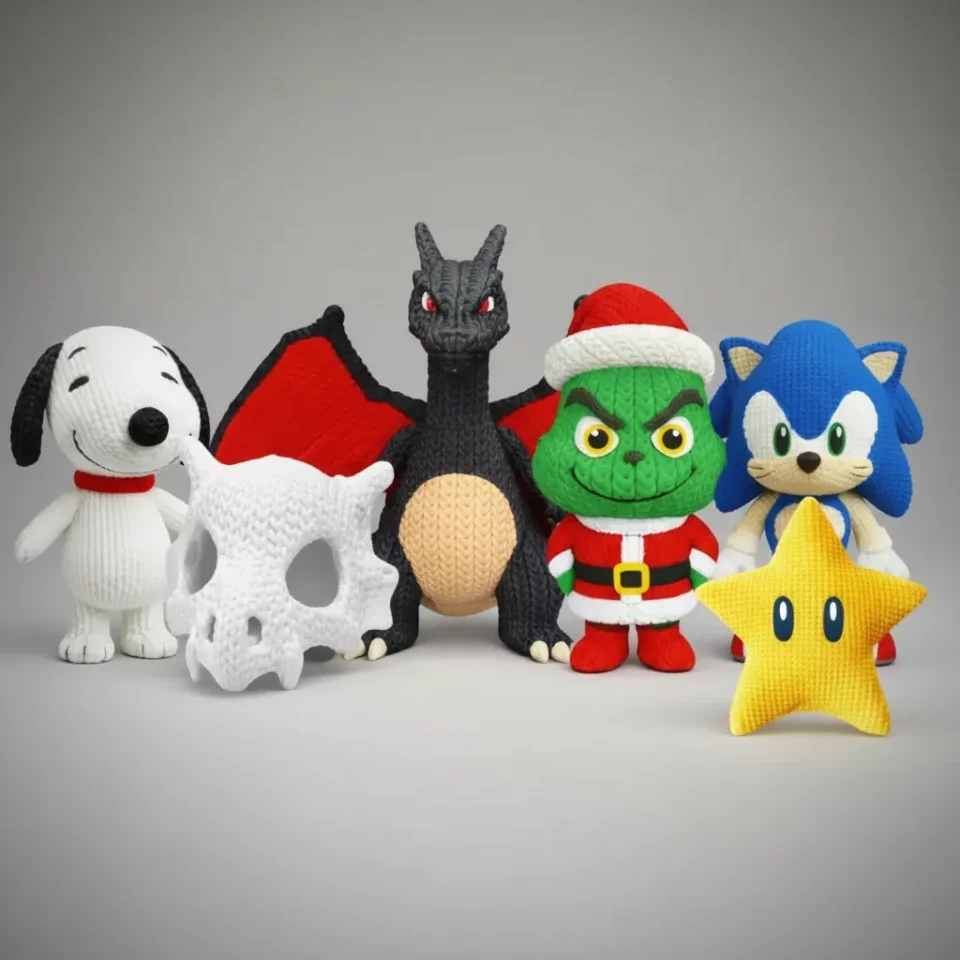 Arquivos para Impressão 3D | +100 Modelos STL e 3MF Estilo Tricô (Knitted)