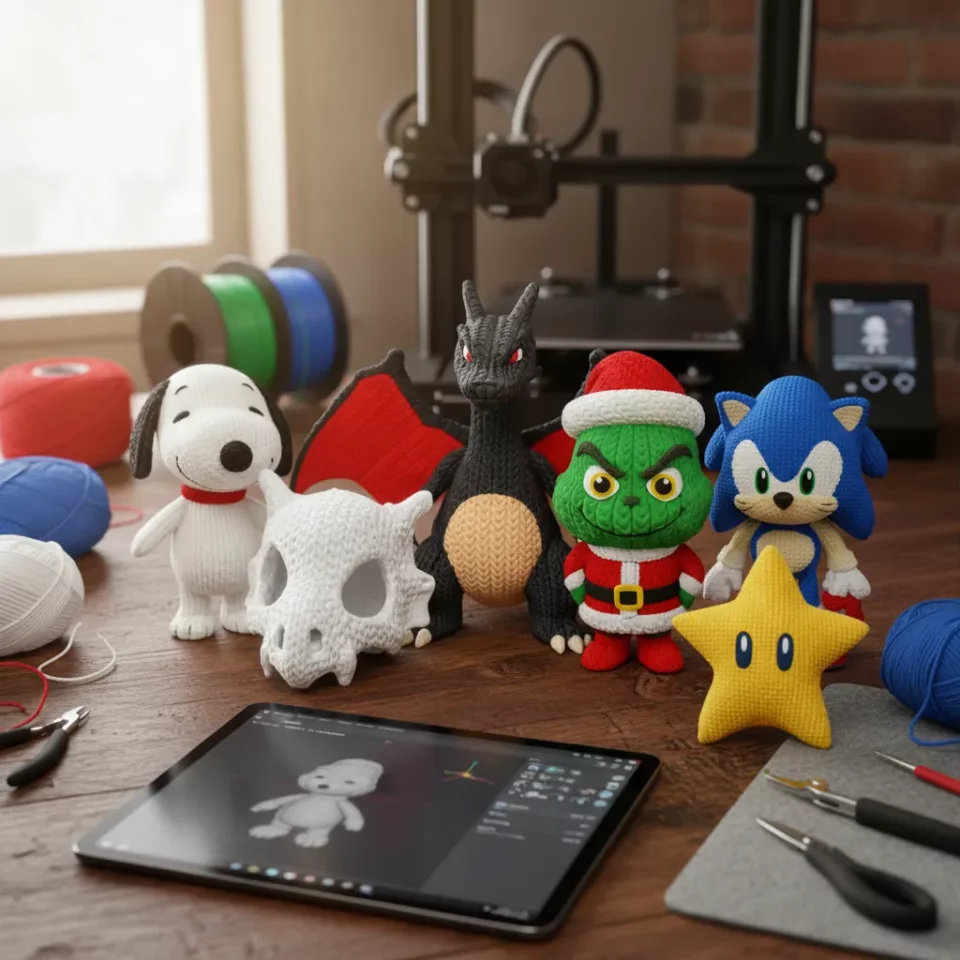 Arquivos para Impressão 3D | +100 Modelos STL e 3MF Estilo Tricô (Knitted)