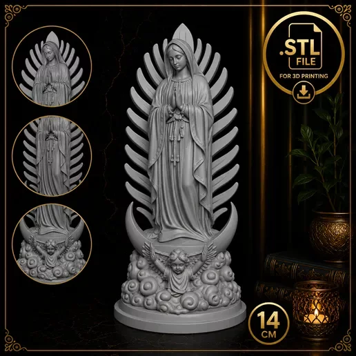 Nossa Senhora de Guadalupe – Arquivo STL para Impressão 3D