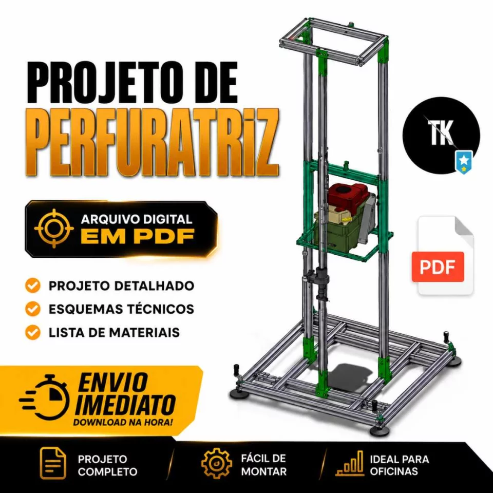 Projeto Máquina de Furar Poço Artesiano PDF: Guia Detalhado de Perfuratriz