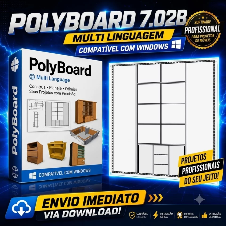 PolyBoard 7.02B: Software Profissional para Projetos de Móveis
