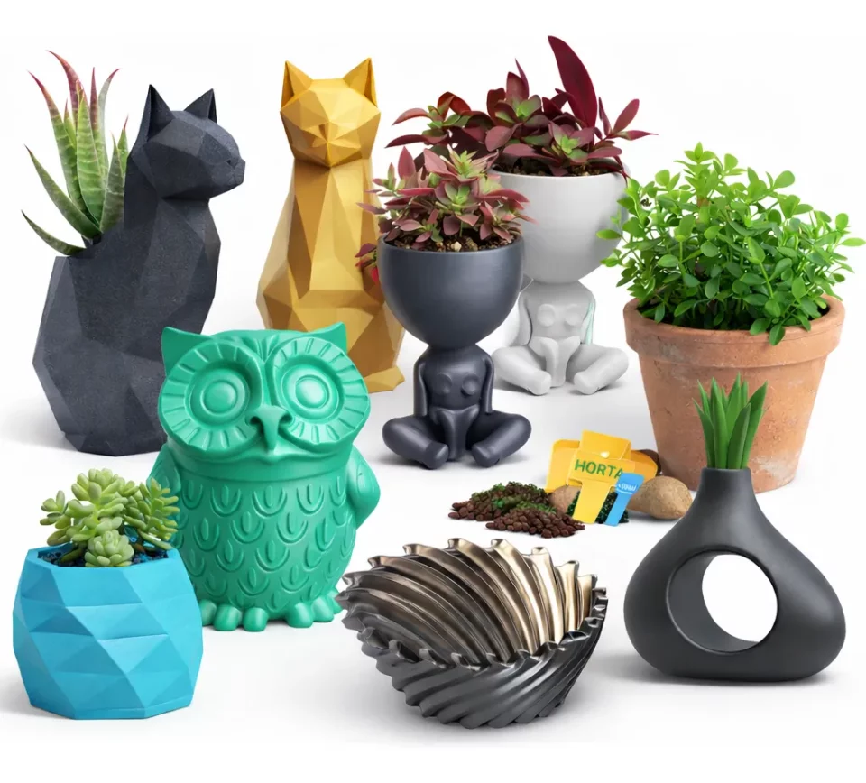 Mega Pack +170 Arquivos STL: Vasos para Plantas e Suculentas (Impressão 3D)
