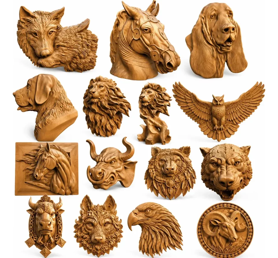 Pack Arquivos STL para CNC Router: Animais, Peixes e Flora (Alto Relevo)