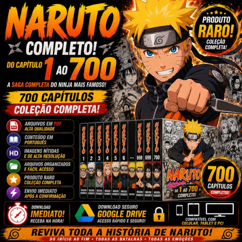 Coleção Naruto Completo: Capítulos 1 ao 700 (Mangá Digital em PDF)