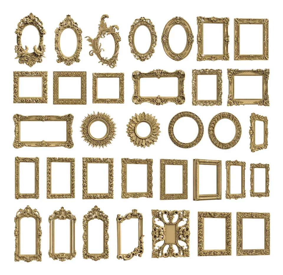 Pack +60 Arquivos STL: Molduras Decorativas para CNC Router e Marcenaria
