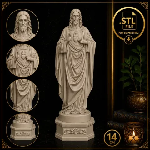 Coração Glorioso de Jesus – Arquivo STL para Impressão 3D