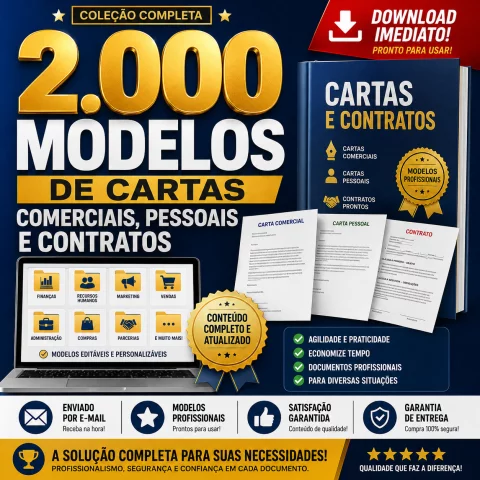 2.000 Modelos de cartas comerciais, pessoais e contratos (Excelente para uso ref. para ias)