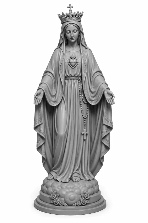 Nossa Senhora Rainha da Paz – Arquivo STL para Impressão 3D