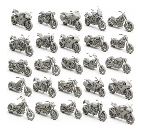 Pack +100 Arquivos STL de Motocicletas – Impressão 3D
