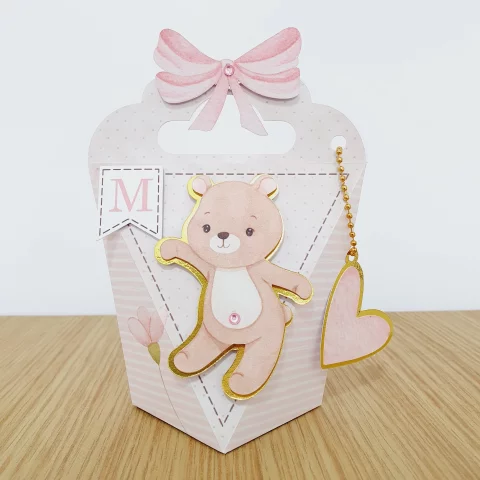 Kit Personalizado Ursinha Baby 3D - Mesversário - Chá Revelação - Chá de Bebê