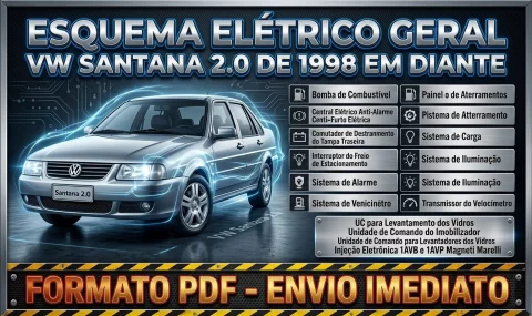 Esquema Elétrico Geral VW Santana 2000 de 1998 em diante 1
