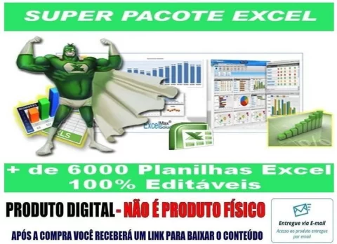 Excel - Pacote com 6000 Planilhas (Diversas Áreas) 1