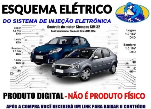 Esquema Elétrico da Injeção Ar Arrefecimento e Painel Renault Logan e Sandero 1