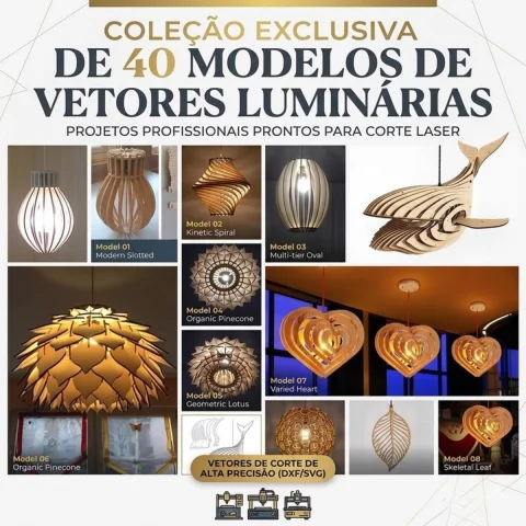 Kit Arquivos Vetores - Luminárias para Corte em MDF 1