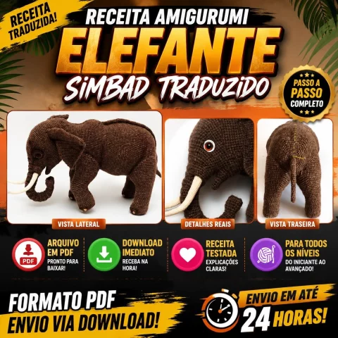 Receita de Amigurumi Elefante Simbad 1
